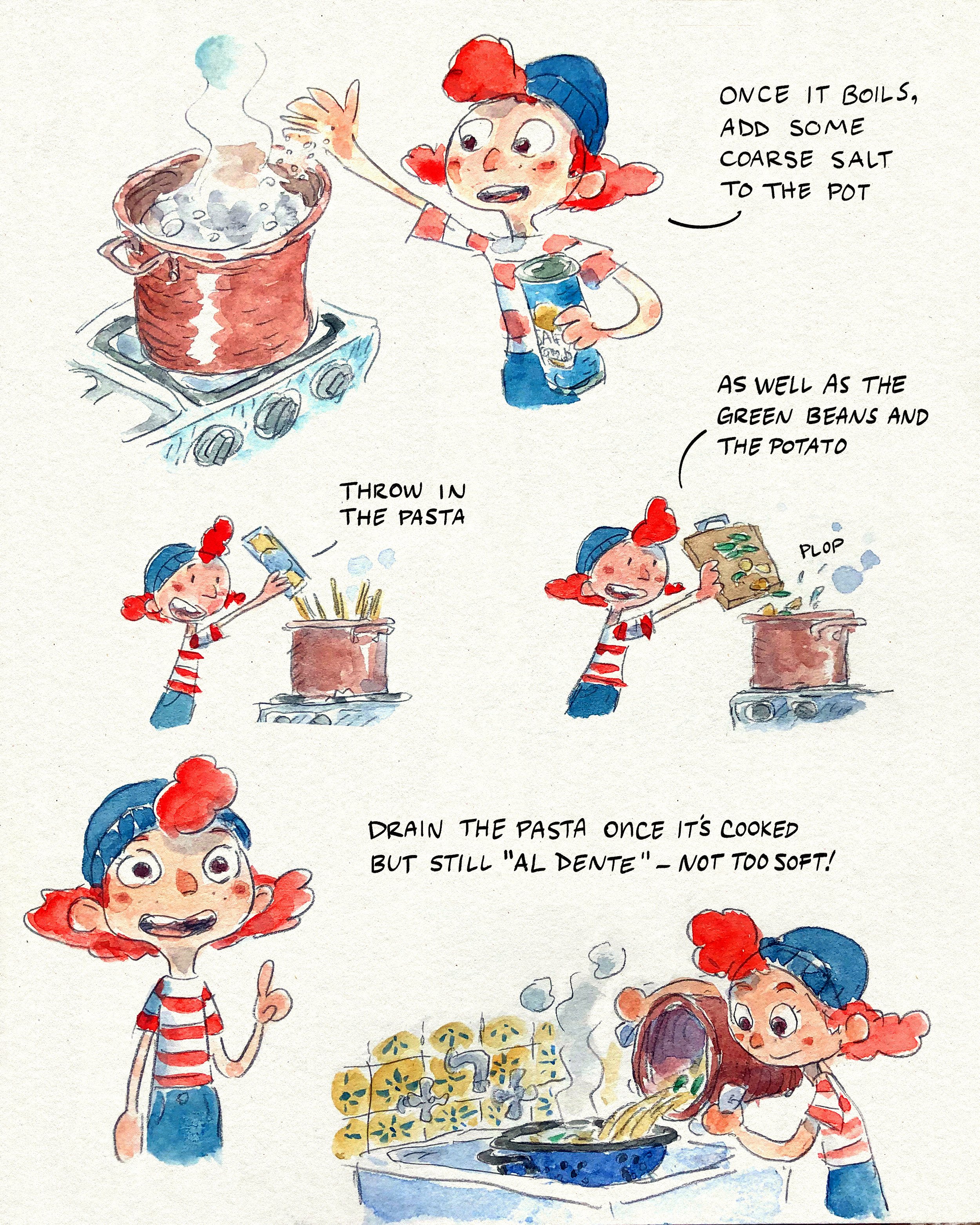 Cara memasak pasta trenette. (Dok. Pixar)