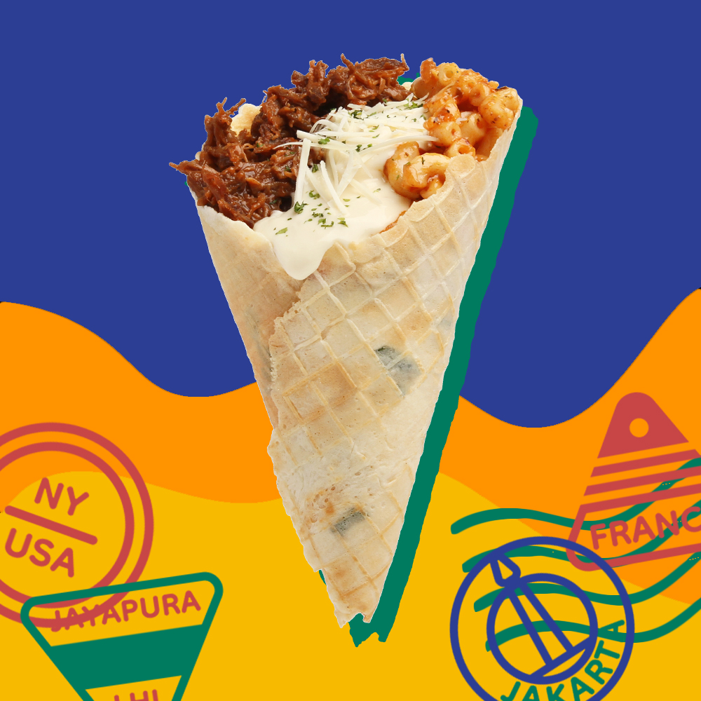 Menu K-JU Yummy Beef BBQ Waffle Cone. (Dok. Yummykitchen/Prochiz) Menu K-JU Yummy Beef BBQ Waffle Cone. (Dok. Yummykitchen/Prochiz)